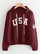 Load image into Gallery viewer, Parties Fall Clothing Sweat Shirts Hoodies Women Hoodies Sweatshirts Ladies Autumn Winter Usa Flag New Classics
