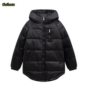 Guilantu Down Cotton Padded Jacket Women Winter Clothing Plus Size Casual Loose Hoodies Coat Female Whiter Black Parka Mujer