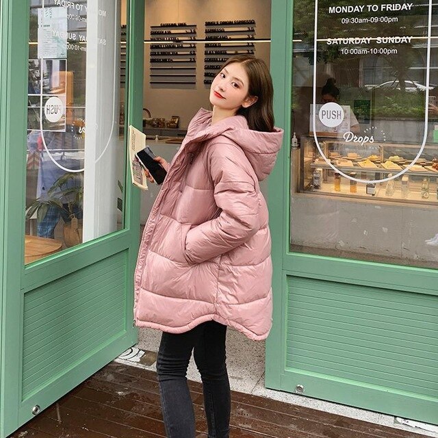 Guilantu Down Cotton Padded Jacket Women Winter Clothing Plus Size Casual Loose Hoodies Coat Female Whiter Black Parka Mujer