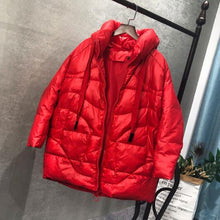 Load image into Gallery viewer, Winter Coat Women 2020 Winter Women Down Jacket Medium Length Female Thick Hooded Down Parka Women Coat White Duck Down Jacket
