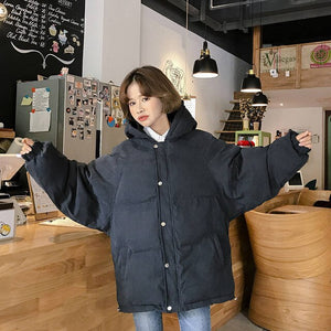 Parkas Women Trendy Simple Solid Khaki Thick Cotton Soft Womens Winter Coat Hooded Korean Large Size Casual Female Daily Jackets