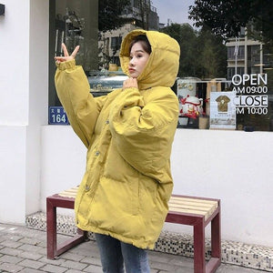 Parkas Women Trendy Simple Solid Khaki Thick Cotton Soft Womens Winter Coat Hooded Korean Large Size Casual Female Daily Jackets