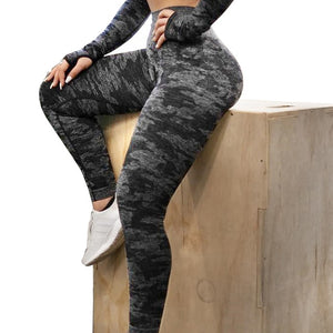 NADANBAO Fitness Pants Women Leggings Camouflage Female Workout Leggins High Waist Flexible Gym Sporting  Leggin Plus Size