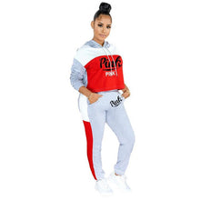 Load image into Gallery viewer, Autumn 2 Piece Set Sportswear Women Tracksuit PINK Letter Print Sweat Suits Plus Size Hoodies + Skinny Pants Jogging Femme
