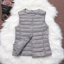 Load image into Gallery viewer, Fitaylor 90% Ultra Light White Duck Down Women Vest Thin Coat Women Duck Down Sleeveless Jacket V Collar Or O Collar Coat
