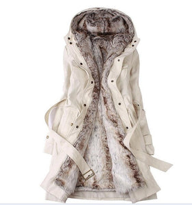 Removable Lining Women's Long Design Faux Fur ur Coats Winter Warm Coat Jacket Clothes Women's Clothing as Snow Wear