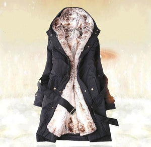 Removable Lining Women's Long Design Faux Fur ur Coats Winter Warm Coat Jacket Clothes Women's Clothing as Snow Wear