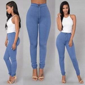 High Waist Stretch Jeans Slim Pencil Trouser Women Clothing Pants Sexy Women Lady Denim Skinny Pants S-3XL