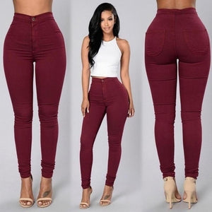 High Waist Stretch Jeans Slim Pencil Trouser Women Clothing Pants Sexy Women Lady Denim Skinny Pants S-3XL