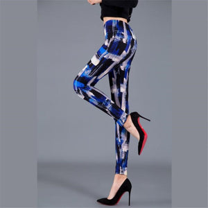 VISNXGI New Woman Fashion Jeans Print Denim Ankle-Length Imitation Skinny Jeans Holes Spandex Straight Slim Jeans Women Leggings
