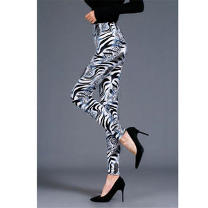VISNXGI New Woman Fashion Jeans Print Denim Ankle-Length Imitation Skinny Jeans Holes Spandex Straight Slim Jeans Women Leggings
